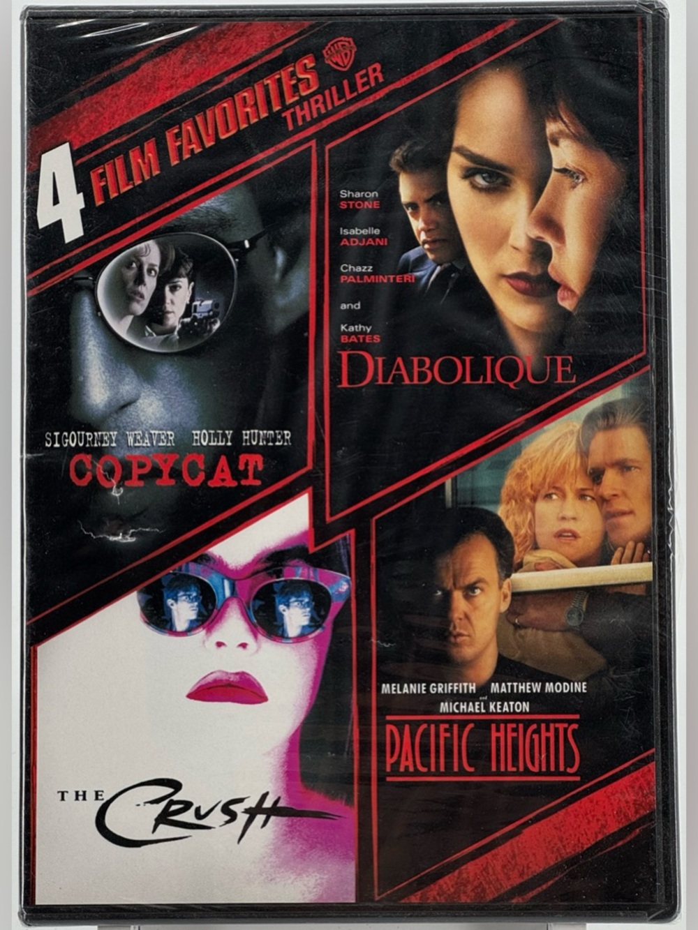 4 Film Favorites Thrillers in DVD 
The Crush
Copycat
Diabolique 
Pacific Heights